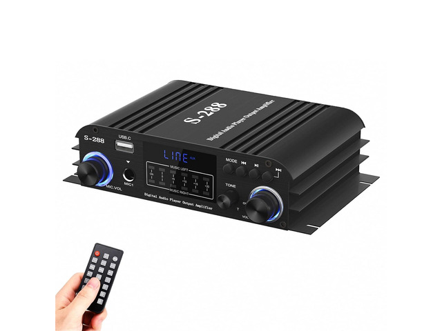 Facmogu S-288 4 CH Bluetooth 5.0 Home Audio Amplifier, RMS 45Wx4, Max 600W HiFi Stereo Power Amplifier USB, SD, FM Class D Speaker Amp for Home...
