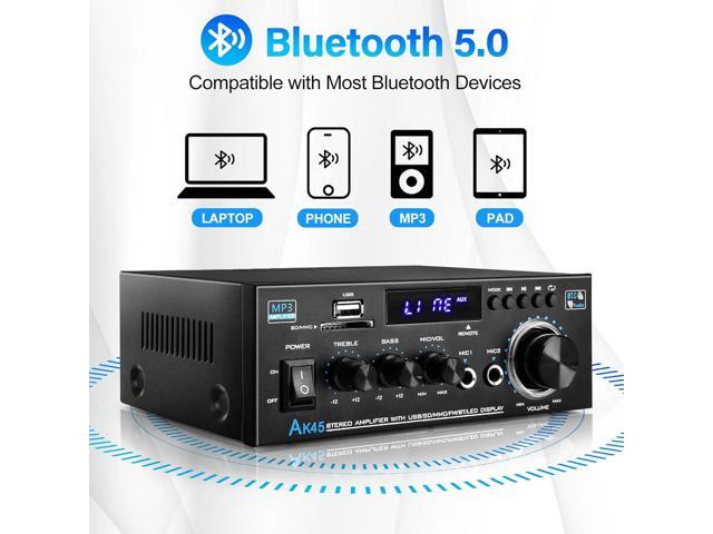 Home Audio Power Amplifier with Bluetooth, 100Wx2 Audio Stereo Receiver, Dmyond Home Amplifiers w/FM Radio USB, AUX, RCA, SD for Home Theater...