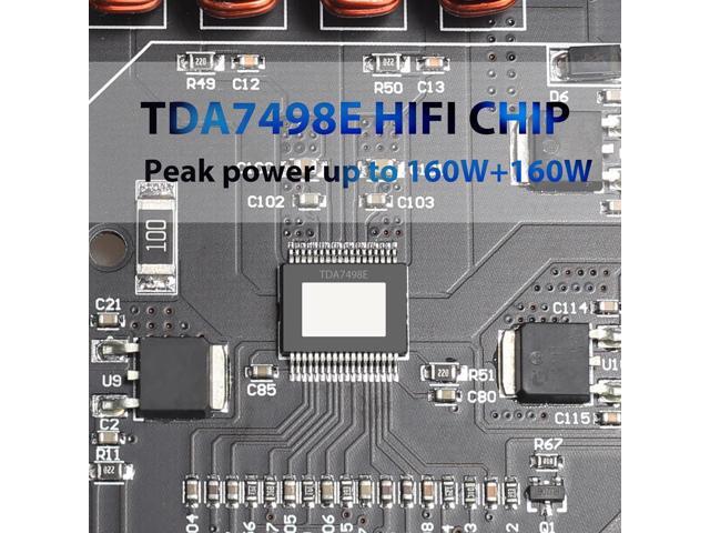 320W Power Amplifier Board with Subwoofer 2.0 Channel 160W×2, 15V-36V Audio Power Amplifier Module with Treble and Bass Control,Black (ZK-1602T)