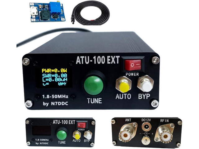 Malahit ATU-100 EXT Antenna Tuner 1.8-50MHz atu100 by N7DDC 7x7 0.96 Inch OLED 3.2 Firmware Programmed with Housing Assembled Machine with USB...