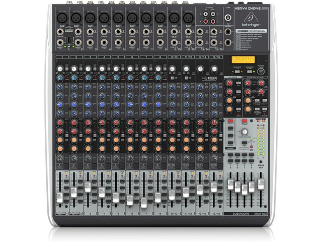 Behringer XENYX QX2442USB Premium 24-Input 4/2-Bus Mixer with XENYX Mic Preamps and Compressors, Klark Teknik Multi-FX Processor, Wireless Option...