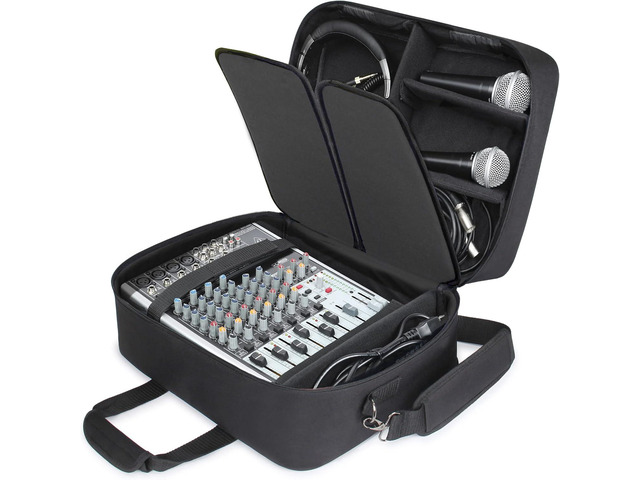 USA Gear DJ Mixer Travel Travel Bag Fits Yamaha MG10XU, MG06X, Mackie Mix8 8-Channel, Behringer Xenyx Q502USB, Adapters, Headphones, Laptops -...