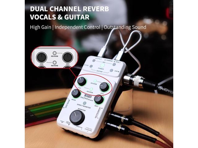 JOYO Audio Mixer USB Audio Interface Stereo XLR+48V Phantom Power Mixer for Live Streaming Recording Podcasting Plug & Play (MOMIX PRO)
