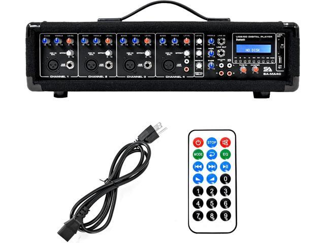 Seismic Audio - SA-MA4C - 4 Channel 200 Watt Powered PA Head Mixer with Bluetooth and Effects