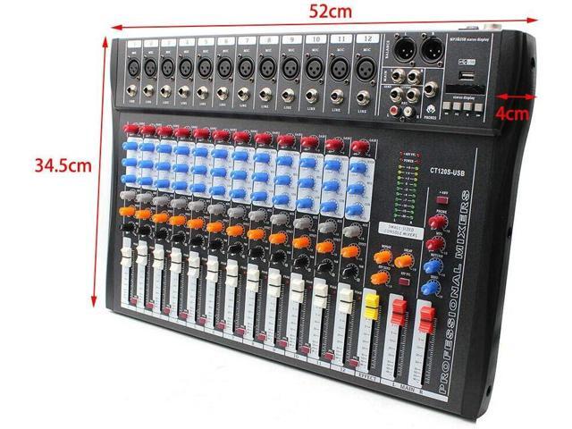 CNCEST 12 Channel Professional Live Studio Audio Mixer CT-120S USB Bluetooth Mixing Console Board Amplifier Studio 48V