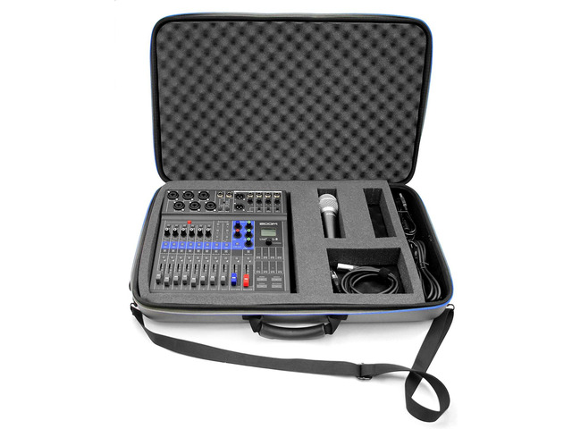 CASEMATIX Music Equipment Mixer Case Compatible with Zoom LiveTrak L-8 Podcast Mixer or PodTrak P8 Recorder and Microphone Accessories - Includes...