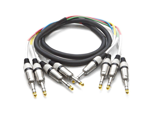 4 Channel 1/4' TRS Snake Cable - 5 Feet Long - Serviceable Ends - Pro Audio Effects Snake for Live Live, Recording, Studios, and Gigs - Patch, Amp,...
