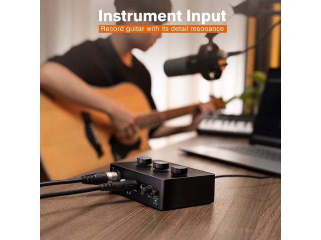 FIFINE PC Audio Mixer for Recording Music, USB Interface for Streaming and Podcasting with XLR, Monitor, 48V Phantom Power, Gain Knob, for...