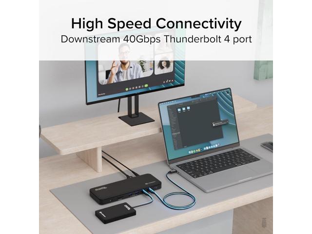 Plugable Thunderbolt 4 Dock with 100W Charging, Thunderbolt Certified, Laptop Docking Station Dual Monitor Single 8K or Dual 4K HDMI for Windows...