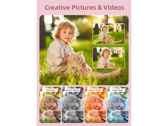 Digital Camera, FHD 1080P Camera, Digital Point and Shoot Camera with 16X Zoom Anti Shake, Compact Small Camera for Boys Girls Kids