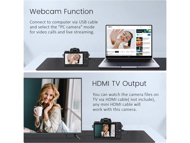 Saneen Digital Camera, 4k Cameras for Photography & Video, 64MP WiFi Touch Screen Vlogging Camera for YouTube with Flash, 32GB SD Card, Lens Hood,...
