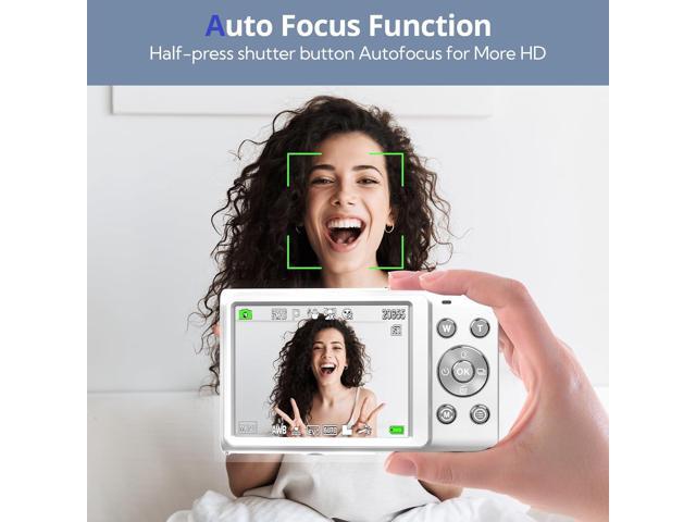 Digital Camera 4K Auto Focus Vlogging Camera 48MP 16X Digital Zoom Digital Camera with 32GB Memory Card YouTube Portable Compact Small Video Camera...