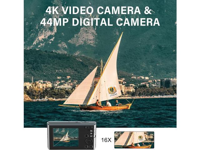 Digital Camera Cheap, UIKICON 4K 44MP Kids Camera with 32GB SD Card, 2.4 Inch Point and Shoot Camera with 16X Digital Zoom, Compact Camera for Kids...