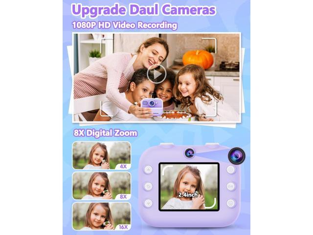 Instant Print Camera for Kids, Christmas Birthday Gifts for Girls Boys, Kids Camera Instant Print with Dual Camera 1080P Digital Camera Toys for 4...