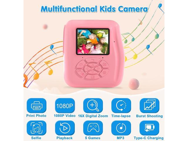 Kids Camera Instant Print - Kids Instant Cameras That Print Photos Digital Camera for Kids 1080P Toys Camera with Instant Pictures Birthday Gifts...