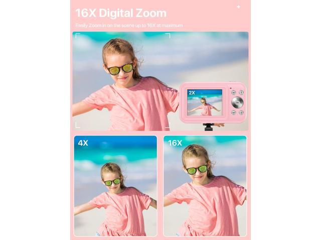 Digital Camera, FHD 1080P Kids Camera with 32GB SD Card 16X Digital Zoom Portable Small Camera, Compact Point and Shoot Camera Mini Digital Camera...