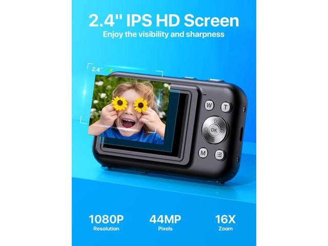 Digital Camera, 1080P Kids Camera with 32GB SD Card 16X Digital Zoom Portable Compact Point and Shoot Camera Mini Digital Camera for Teens Kids- Black
