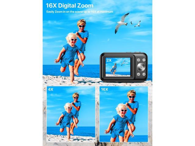 Digital Camera, 1080P Kids Camera with 32GB SD Card 16X Digital Zoom Portable Compact Point and Shoot Camera Mini Digital Camera for Teens Kids- Black