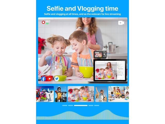 Digital Camera, 1080P Kids Camera with 32GB SD Card 16X Digital Zoom Portable Compact Point and Shoot Camera Mini Digital Camera for Teens Kids- Black