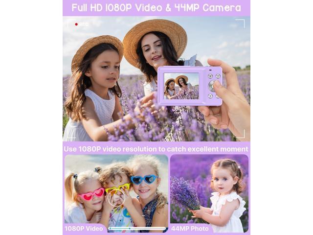 Digital Camera, FHD 1080P Kids Camera 44MP Compact Digital Camera with 32GB Card, 1 Batteries 16X Digital Zoom Point and Shoot Digital Cameras Gift...