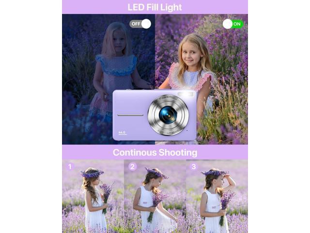 Digital Camera, FHD 1080P Kids Camera 44MP Compact Digital Camera with 32GB Card, 1 Batteries 16X Digital Zoom Point and Shoot Digital Cameras Gift...