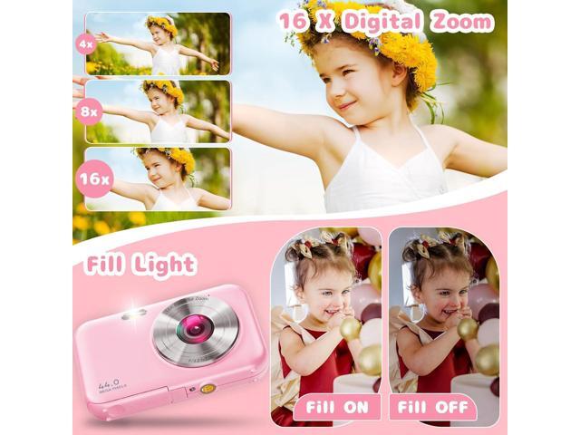 Digital Camera, Kids Camera with 32GB Card, FHD 1080P 44MP Vlogging Camera, 16X Zoom Point and Shoot Digital Camera Compact Portable Rechargeable...