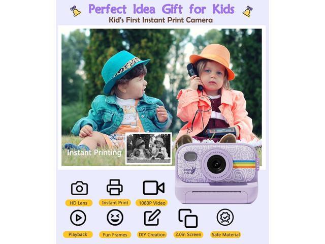 Joytrip Instant Print Camera for Kids, Christmas Birthday Gift for Girls Age 3-12, Print Black White Photo Digital Video Cameras for 5 6 7 8 9 10...