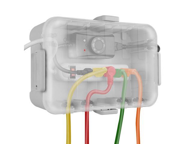 Flemoon Large Outdoor Electrical Box with Transparent Lid, IP54 Waterproof Box with Clear Cover, Weatherproof Extension Cord Cover for Photocell...