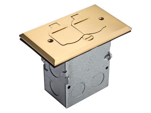 ENERLITES Flip Lid Cover Floor Box kit, 5 x 2.89 1-Gang Cover, 20A Tamper-Weather Resistant Receptacle Outlets, Watertight Gasket, Corrosive...
