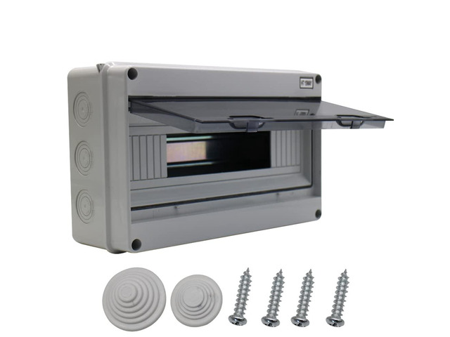 IP65 ABS Waterproof Circuit Breaker Distribution Box Din,ABS 3 Phase Power Supply Plastic Distribution Boxes Electrical for Circuit Breaker 15 Way
