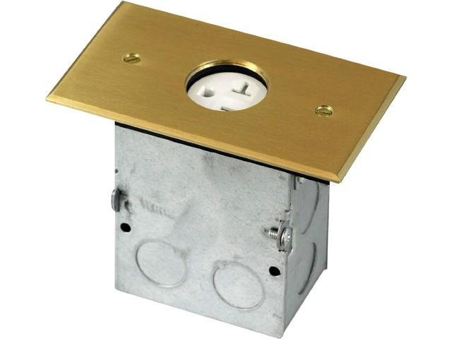 ENERLITES Screw Cap Cover Floor Box kit, 5 x 2.87 1-Gang Cover, 20A Tamper-Weather Resistant Receptacle Single Outlet, Watertight Gasket, Corrosive...