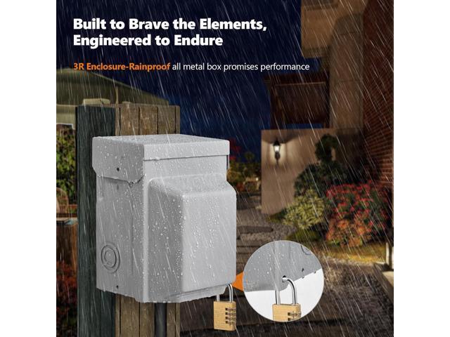 SURAIELEC Outdoor Outlet Box, 20 AMP WRTR GFCI Receptacle, Rainproof 3R Enclosure, Weatherproof All Metal Electrical Outlet Cover, Power Plug for...