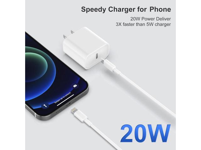 Phone Charger [MFi Certified] 2 Pack 20W PD USB C Wall Fast Charger Adapter with 2 Pack 6FT Type C to Lightning Cable Compatible for iPhone 14 13...