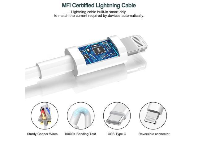Fast iPhone Charger, 2Pack 20W Dual Port QC+ USB C Charger Block Plug Adapter Dual Charger iPhone Fast Charging Brick 6 FT USB C to Lightning Cable...