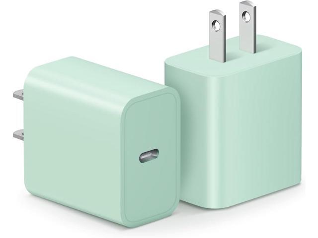 USB C Charger for iPhone 15 Charger Block [2Pack] USB C Wall Charger 20W PD Power Adapter for iPhone 15/14/13/12/11,Xs/X, iPad, Samsung, Google-Green