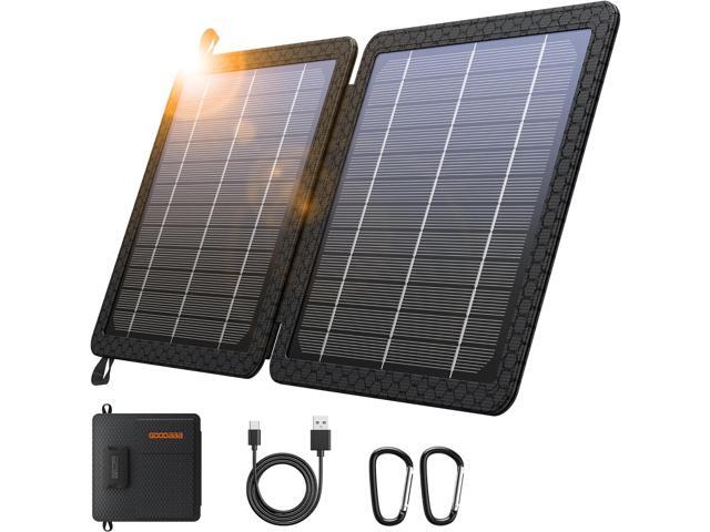 GOODaaa 10W Portable Solar Charger with Dual USB Outputs Super Handy Foldable Size 24% High Conversion Efficiency Solar Panels, Waterproof &...