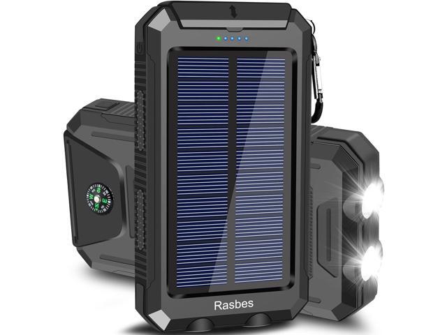 Solar Charger, Portable 38800mAh Solar Power Bank IPX5 Waterproof with Built-in Solar Panel Charger and LED Flashlight, Solar Phone Charger Battery...
