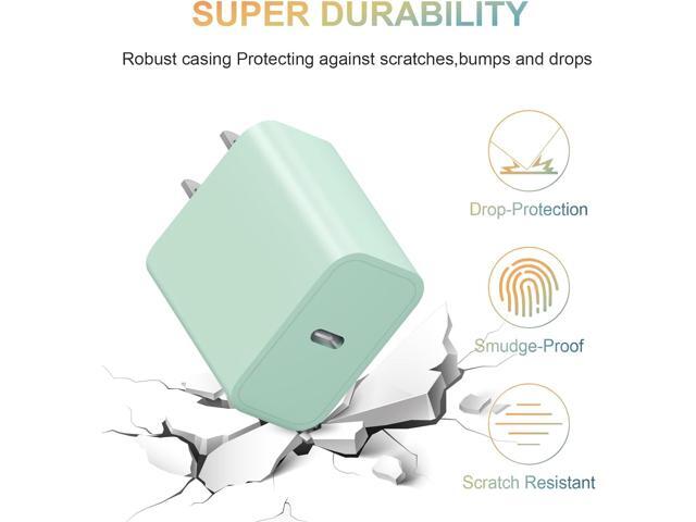 USB C Charger for iPhone 15 Charger Block [2Pack] USB C Wall Charger 20W PD Power Adapter for iPhone 15/14/13/12/11,Xs/X, iPad, Samsung, Google-Green