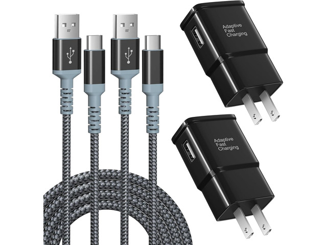 Adaptive Fast Charging Wall Charger with USB C Cable 10ft, Excgood USB Fast Charger Type C Charger Compatible for Galaxy S25 S24 S23 Ultra A15 A13...