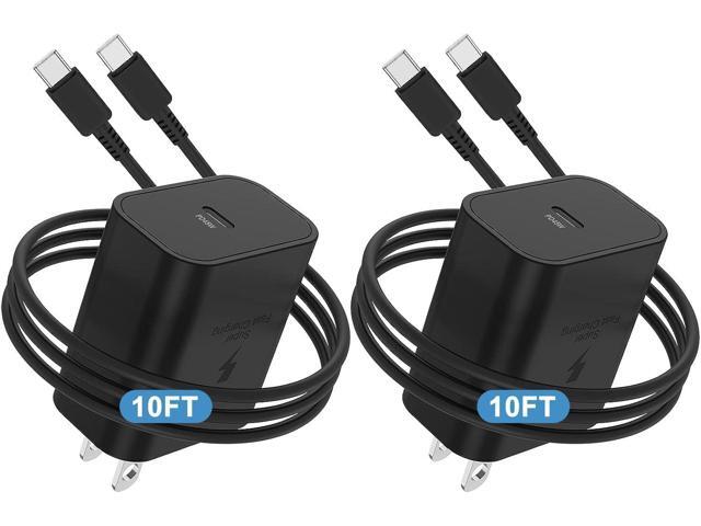 2Pack 45W Super Fast Charger Type C Long, USB C Wall Charging Block Plug and 10ft Android Phone Charger Cable for Samsung Galaxy S25/S25 Plus/S24...