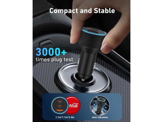USB C Car Charger, 2Pack 3-Port 67W Dual USB-C & USB-A Phone Car Charger Adapter PD/QC Fast Charging Cigarette Lighter for iPhone 15 14 13 12 11...