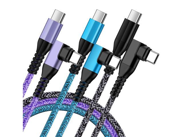 Android Phone Power Cord Samsung Charger Cable USB Type C to C 60W 3 Pack 6ft 90 Degree Fast Charging for Samsung Galaxy S25 Edge Ultra S24 A16 A54...