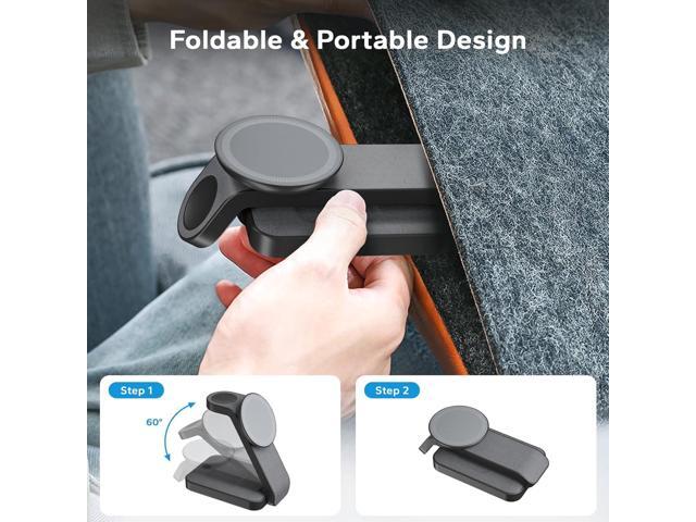 3 in 1 Foldable Wireless Charging Station for MagSafe, Travel Magnetic Charger Stand for iPhone 15 14 13 12 Pro Max, Fast Nightstand Charging Dock...