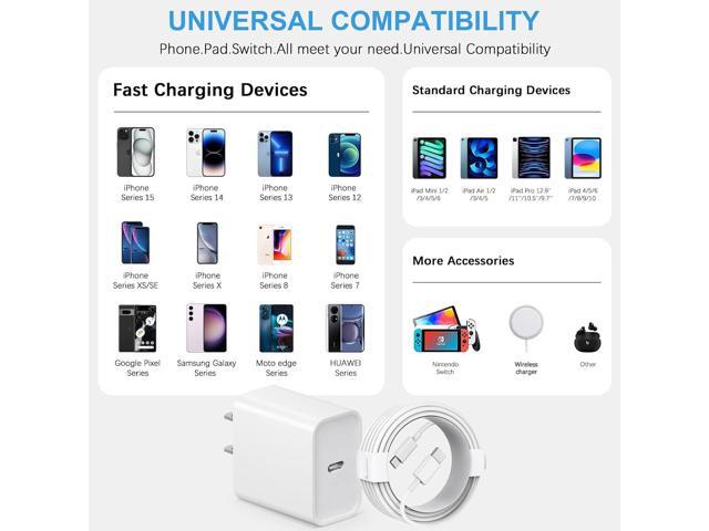iPhone 15 Charger Fast Charging iPhone 15 Pro Max Charger Type C Charger Block iPad Pro Charger with 2 Pack 6FT Cable for iPhone 15/15 Plus/15...