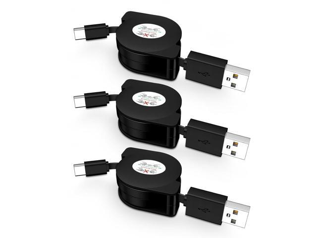Retractable USB C Cable for Car,3.3ft 3 Pack Android Phone USB C to USB A Cord Fast Charging for Samsung Galaxy S24/S24...