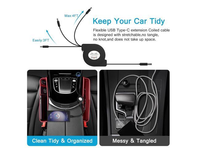 Retractable USB C Cable for Car,3.3ft 3 Pack Android Phone USB C to USB A Cord Fast Charging for Samsung Galaxy S24/S24...