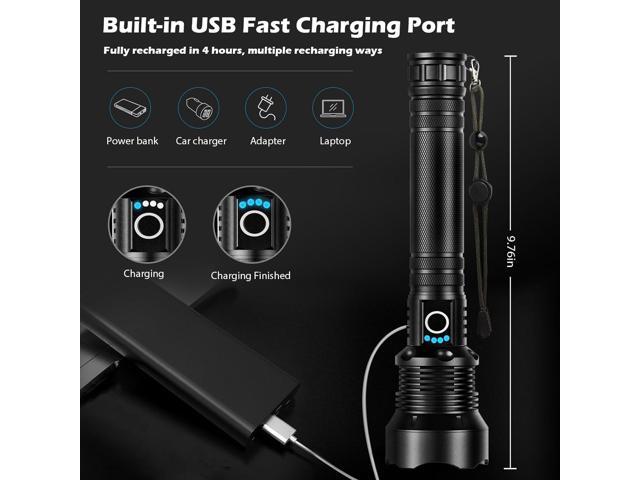 Rechargeable Flashlights 990,000 Lumens, Super Bright LED Flashlight High Lumens with USB Cable, 5 Modes Waterproof Flashlight Powerful Flash Light...