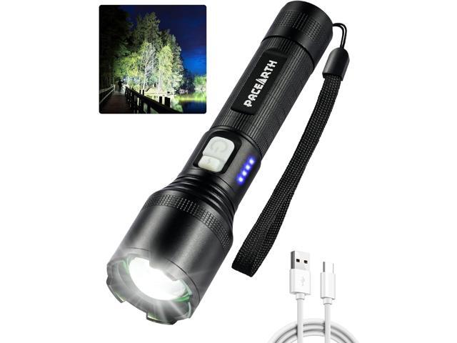 PACEARTH Tactical Flashlights High lumens, Rechargeable Flashlights with 5 Modes LED Flashlight Adjustable, Zoomable Waterproof 2000LM Brightest.