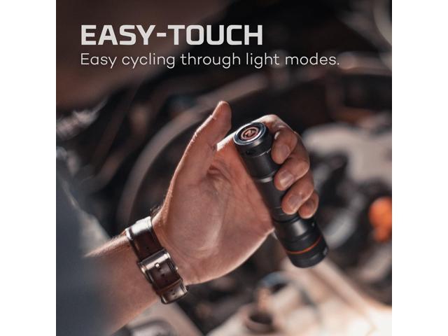 NEBO Newton Powerful LED Handheld Flashlight AA Battery Powered Compact Waterproof Flashlight Storm Gray Available in 500, 1000, 1500 Lumens