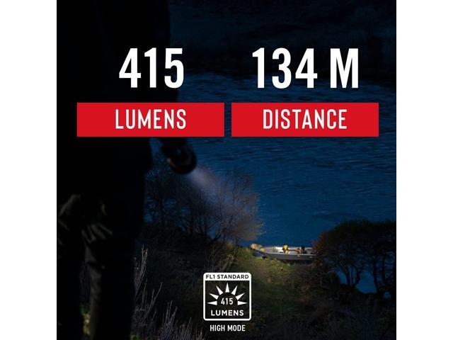 Coast G26 415 Lumen Bulls-Eye Spot Beam LED Flashlight, Batteries Included, Black